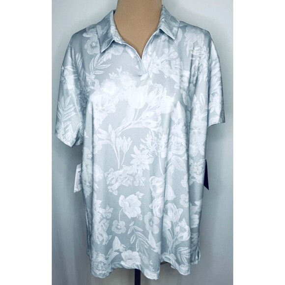 NWT Nike Dri-Fit Golf Womens Floral Graphic UV UPF Polo Shirt Sz 2XL XXL $65 - Picture 1 of 12